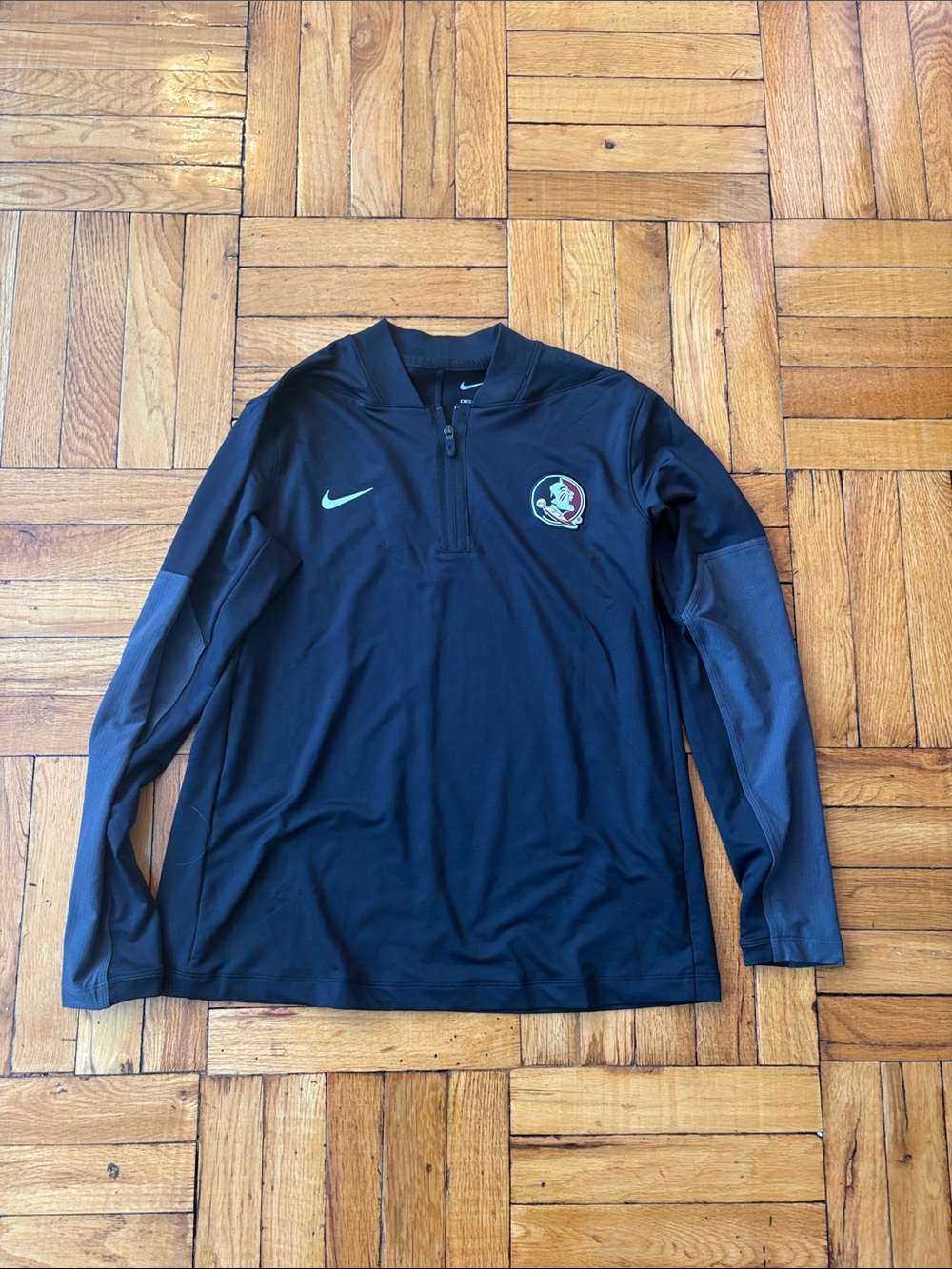 Nike Black Quarter-Zip Pullover with Team Crest